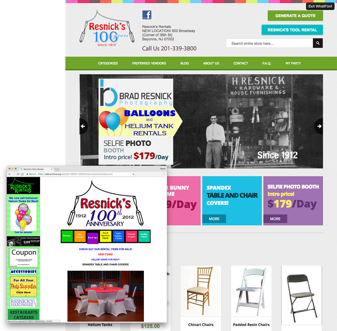 Resnick's rentals website before and after